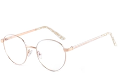 Gafas ovaladas de metal blanco #BS2425-0404