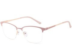 Lunettes en métal rose à demi-cercle #BS2425-0451