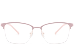 Lunettes en métal rose à demi-cercle #BS2425-0451