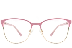 Rectangular Pink Metal Glasses #BS2425-0472