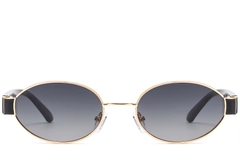 Gafas de sol ovaladas de metal dorado #BS2503-0047