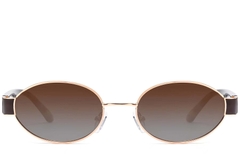 Gafas de sol ovaladas de metal rosa #BS2503-0048