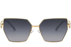 Gafas de sol geométricas de metal dorado #BS2503-0052