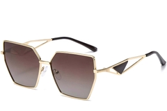 Gafas de sol geométricas de metal dorado #BS2503-0053