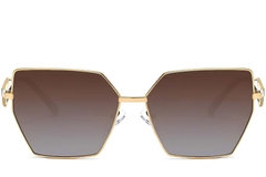 Gafas de sol geométricas de metal dorado #BS2503-0053