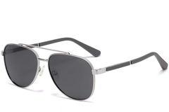 Gafas de sol de aviador de metal plateado #BS2503-0063