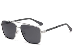 Gafas de sol de aviador de metal plateado #BS2503-0066