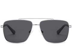Gafas de sol de aviador de metal plateado #BS2503-0066