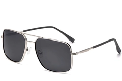Gafas de sol de aviador de metal plateado #BS2503-0069
