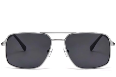 Gafas de sol de aviador de metal plateado #BS2503-0069
