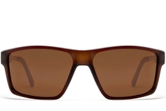 Gafas de sol rectangulares de plástico marrón #BS2503-0073
