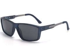 Gafas de sol rectangulares de plástico azul #BS2503-0074