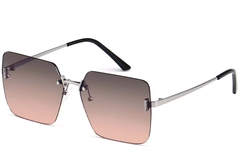 Gafas de sol invisibles de metal plateado #BS2503-0079