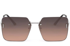 Gafas de sol invisibles de metal plateado #BS2503-0079