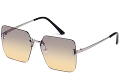 Gafas de sol invisibles de metal plateado #BS2503-0080