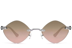 Gafas de sol invisibles de metal plateado #BS2503-0087
