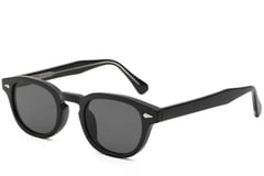 Gafas de sol ovaladas de plástico negro # BS2503-0091