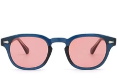 Gafas de sol ovaladas de plástico azul # BS2503-0095