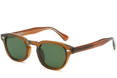 Gafas de sol ovaladas de plástico marrón # BS2503-0096