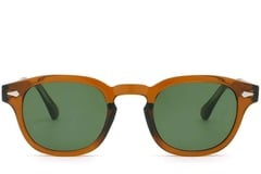 Gafas de sol ovaladas de plástico marrón # BS2503-0096