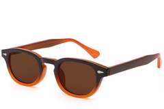 Gafas de sol ovaladas de plástico marrón # BS2503-0098