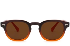 Gafas de sol ovaladas de plástico marrón # BS2503-0098
