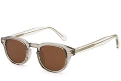 Gafas de sol ovaladas de plástico gris #BS2503-0099