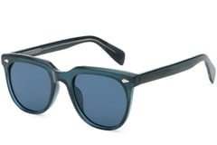 Gafas de sol rectangulares de plástico azul #BS2503-0111