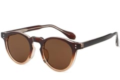 Gafas de sol ovaladas de plástico marrón # BS2503-0117