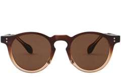 Gafas de sol ovaladas de plástico marrón # BS2503-0117