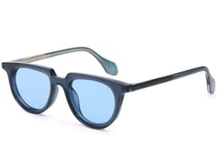 Gafas de sol ovaladas de plástico azul #BS2503-0123