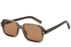 Rectangular Brown Plastic Sunglasses #BS2503-0125