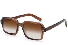 Gafas de sol rectangulares de plástico marrón #BS2503-0126
