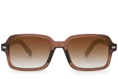 Gafas de sol rectangulares de plástico marrón #BS2503-0126