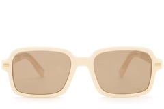 Gafas de sol rectangulares de plástico color crema #BS2503-0129