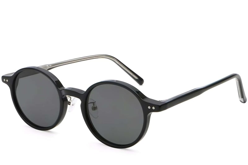 Round Black Plastic Sunglasses #BS2503-0133