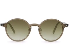 Gafas de sol ovaladas de plástico marrón #BS2503-0136