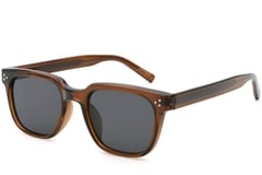 Gafas de sol rectangulares de plástico marrón #BS2503-0142