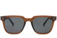 Gafas de sol rectangulares de plástico marrón #BS2503-0142
