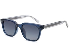 Gafas de sol rectangulares de plástico azul #BS2503-0143