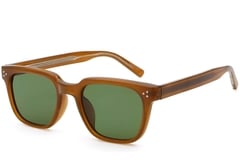 Gafas de sol rectangulares de plástico marrón #BS2503-0145