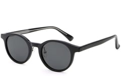 Gafas de sol ovaladas de plástico negro # BS2503-0147