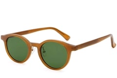 Gafas de sol ovaladas de plástico marrón # BS2503-0153