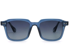 Gafas de sol rectangulares de plástico azul #BS2503-0163