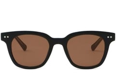 Gafas de sol rectangulares de plástico negro #BS2503-0186