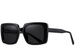 Gafas de sol rectangulares de acetato negro #BS2607-0061