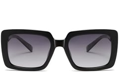 Gafas de sol rectangulares de acetato negro #BS2607-0062