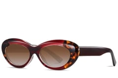 Lunettes de soleil papillon en acétate rouge #BS2607-0071