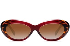 Lunettes de soleil papillon en acétate rouge #BS2607-0071