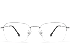 Gafas de metal plateado semi al aire #BS0406-0131